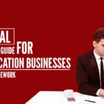 Regional SEO Strategy guide for multi-location businesses showing marketer working on laptop with framework title for improving local search rankings.