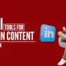 Top AI tools for LinkedIn content creation in 2026 showing professional using smartphone with LinkedIn logo and AI-powered content tools.
