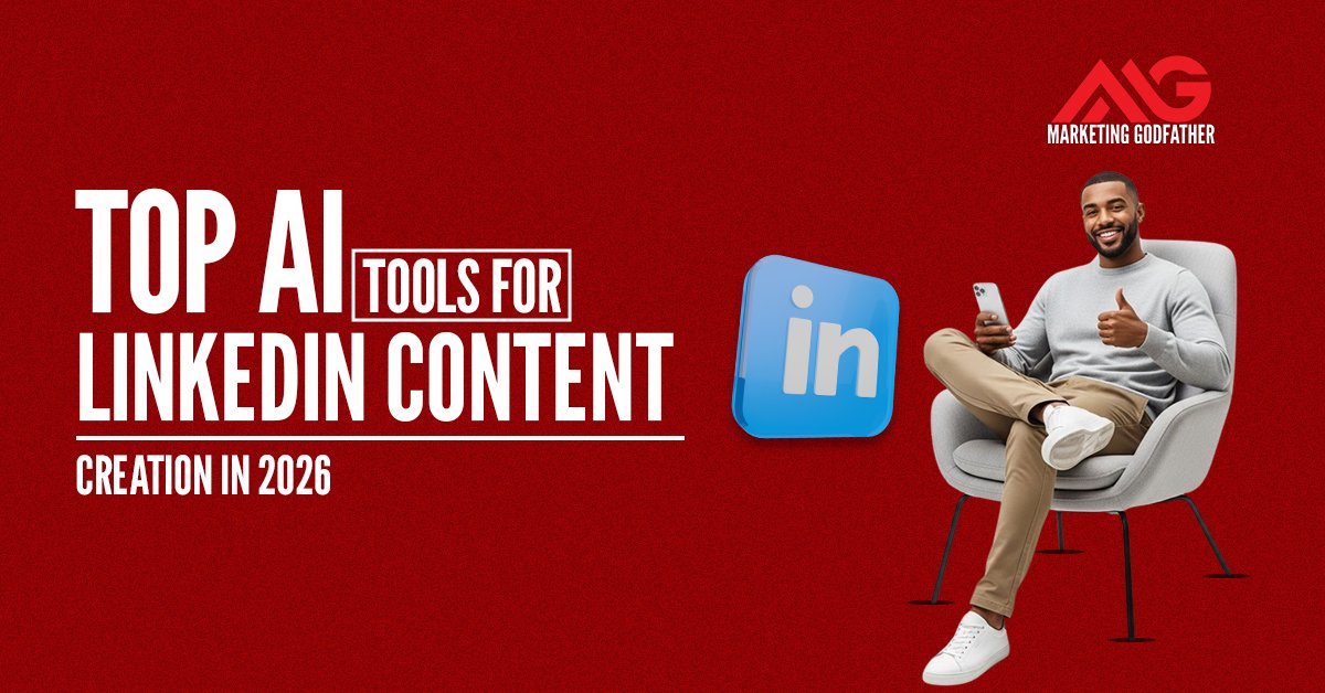 Top AI tools for LinkedIn content creation in 2026 showing professional using smartphone with LinkedIn logo and AI-powered content tools.